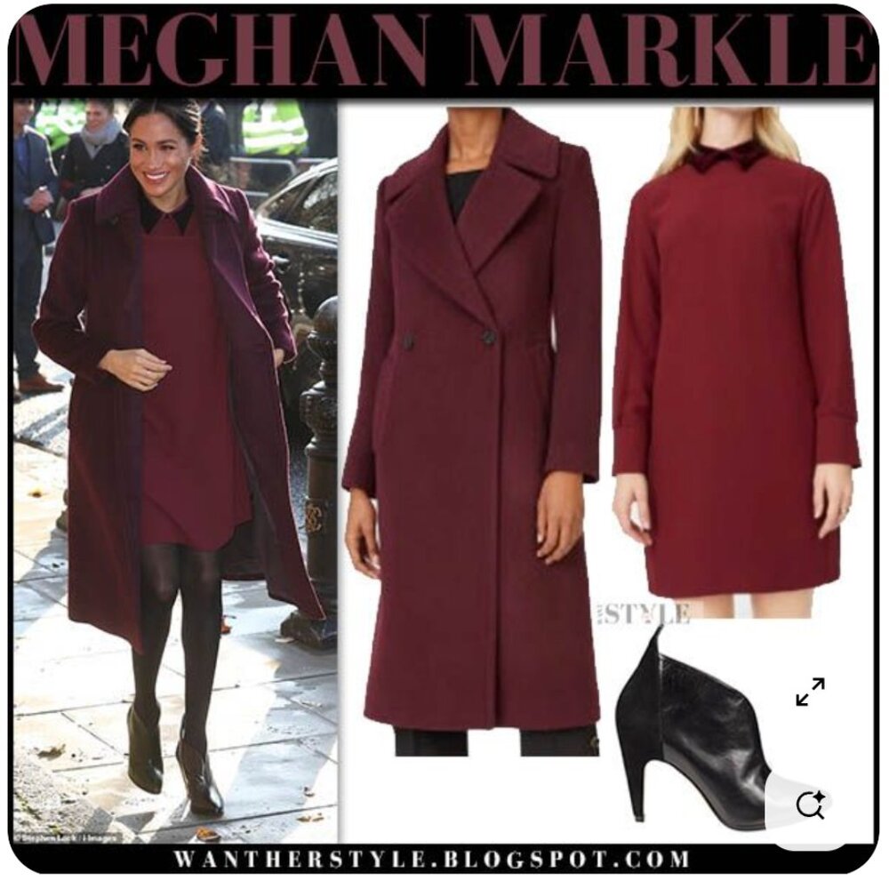 CLUB MONACO Sallyette Burgundy Velvet Mini Dress ASO Meghan Markle